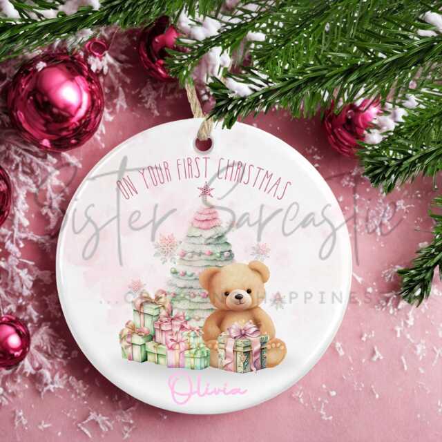 Personalised Kids Christmas Decoration - Granddaughter First Gift 1St Bauble Stocking Filler Eve Box - image 1