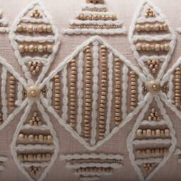 Light Peach Cotton Embroidered Bohemian, Bali Style Pillow Cover, Decorative Handmade Throw Cover, Cover Wlcc002 - thumbnail 3