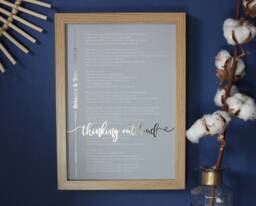 Custom Foil Song Lyrics Print, Metallic First Dance Wall Art, Personalised Wedding Anniversary Gift - thumbnail 1