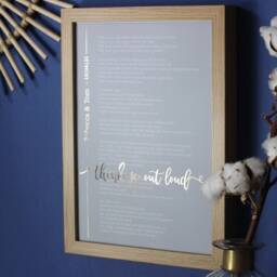 Custom Foil Song Lyrics Print, Metallic First Dance Wall Art, Personalised Wedding Anniversary Gift - thumbnail 3