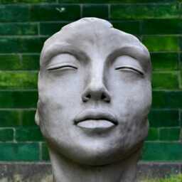 Concrete Modern Head Sculpture Large Face Statue Stone Figure Cement Garden Ornament Outdoor Decor Front Door Decoration Christmas Gift - thumbnail 4