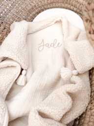Personalized Baby Blanket - Cotton Gauze & Sherpa, Custom Name Blanket, Gift, Girl, Boy, Newborn Shower Gift - thumbnail 1