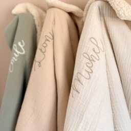 Personalized Baby Blanket - Cotton Gauze & Sherpa, Custom Name Blanket, Gift, Girl, Boy, Newborn Shower Gift - thumbnail 3