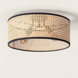Eula - Bohemian Rattan Ceiling Lamp With Boho-Chic Lampshade Flush Mount Light Fixture - thumbnail 2