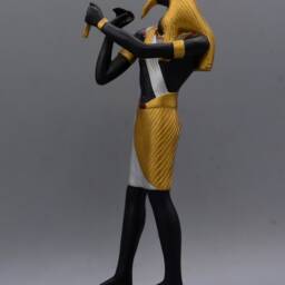 Egyptian Art Statue Thoth God Of Knowledge Hand Painted Black Gold Made in Egypt - thumbnail 4
