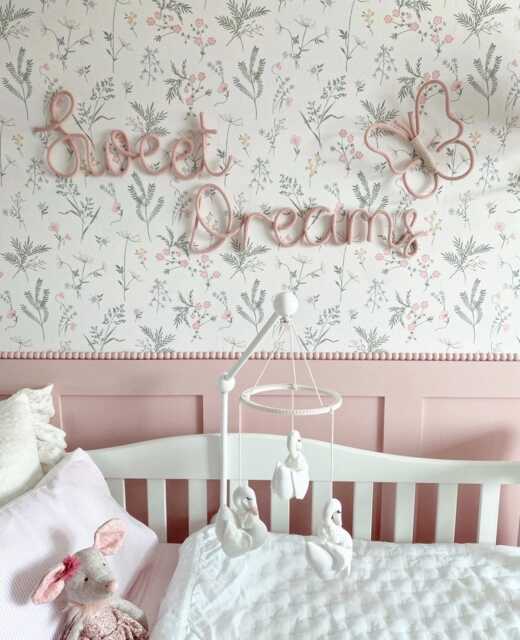 Sweet Dreams Baby Room Wall Decor, Girl Sign, Sweet Girls Nursery, Quote, Cute Sign - image 1