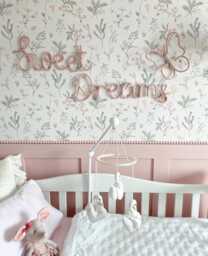 Sweet Dreams Baby Room Wall Decor, Girl Sign, Sweet Girls Nursery, Quote, Cute Sign - thumbnail 1