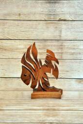 Wood Sculpture, Jewelry, D??cor, Wooden Fish - thumbnail 1
