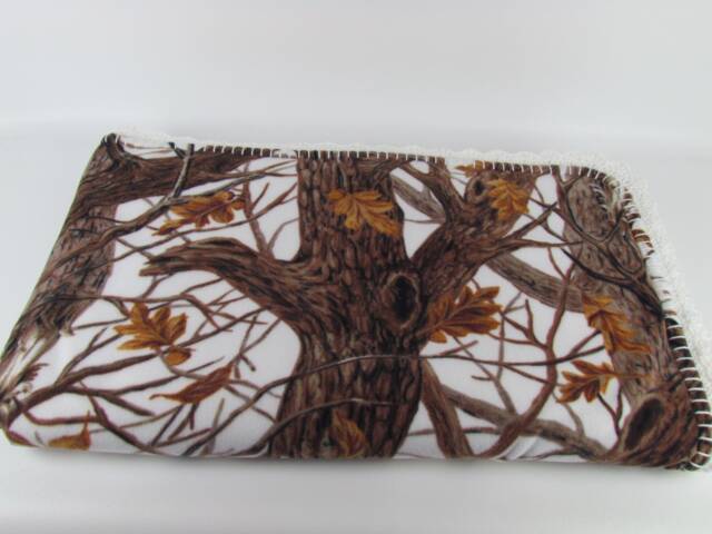 Camo Large Fleece Blanket in Brown & White/Natural - image 1