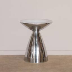 Modern Small Cast Aluminum Metal Occasional End Side Table - thumbnail 2