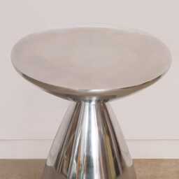 Modern Small Cast Aluminum Metal Occasional End Side Table - thumbnail 3