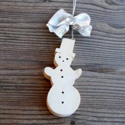 Wooden Snowman Christmas Winter Wall Window Decoration - thumbnail 1