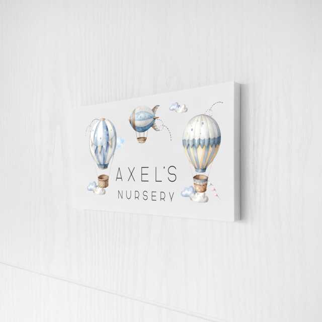 Boys Nursery Door Sign Personalised Name - Pastel Theme, Foam Board, Indoor Wall Decor - image 1