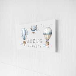Boys Nursery Door Sign Personalised Name - Pastel Theme, Foam Board, Indoor Wall Decor - thumbnail 1