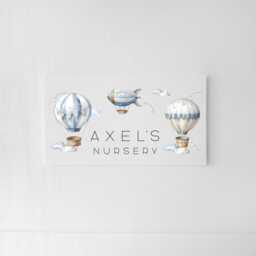 Boys Nursery Door Sign Personalised Name - Pastel Theme, Foam Board, Indoor Wall Decor - thumbnail 2