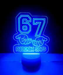 67 Six Seven Personalised Name Says Led Night Light Lamp Sign Usb 6 7 Plaque Christmas Birthday Gift Son Daughter Teen Funny Ornament - thumbnail 1
