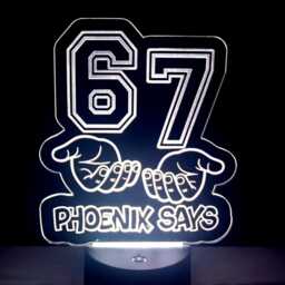 67 Six Seven Personalised Name Says Led Night Light Lamp Sign Usb 6 7 Plaque Christmas Birthday Gift Son Daughter Teen Funny Ornament - thumbnail 3