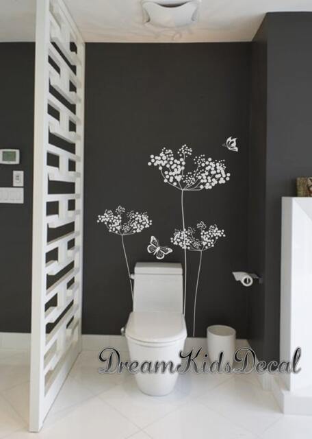 Dandelions Vinyl Wall Decal With Butterflies, Floral Decor - image 1
