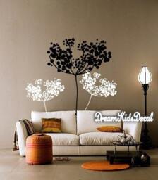 Dandelions Vinyl Wall Decal With Butterflies, Floral Decor - thumbnail 2