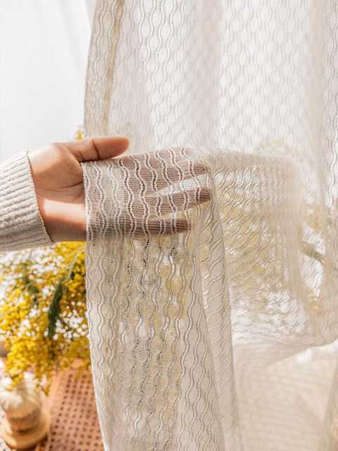 Custom Curtains 3 Colours Net Sheer Voile Curtain For Bedroom Living Room - image 1
