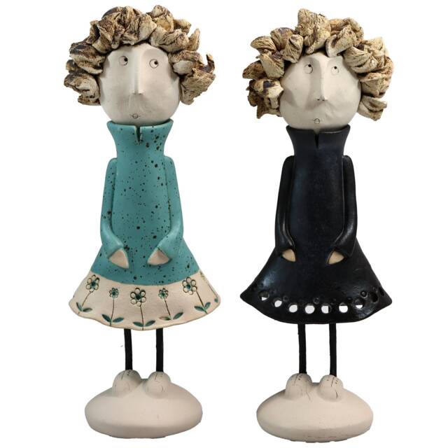 Contemporary Figurine Lady With Playful Spiky Hair - Various Colours - image 1