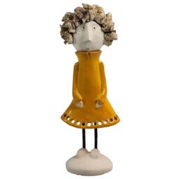 Contemporary Figurine Lady With Playful Spiky Hair - Various Colours - thumbnail 4