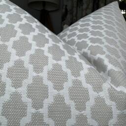 Elegant Geometric Jacquard Cushion Cover, Grey Dove Pillow Modern Contemporary Home, Neutral Tones Cover Wotton Ashley Wilde - thumbnail 3