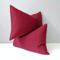 Burgundy Sunbrella?? Outdoor Pillow Cover, Cherry Red Throw Cushions For Patio & Deck Chairs, Modern Toss Pillows By Mazizmuse - thumbnail 2