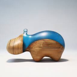 Duo Hippopotamus Sculpture - 3 - thumbnail 4