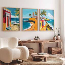 Set Of 3 Puerto Rico Posters, Travel Prints, Art, Tropical Decor, Caribbean Wall North American Gift - thumbnail 3