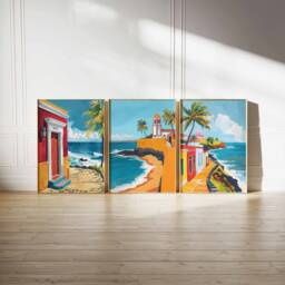 Set Of 3 Puerto Rico Posters, Travel Prints, Art, Tropical Decor, Caribbean Wall North American Gift - thumbnail 2