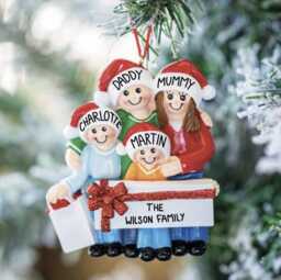 Personalized Christmas Family Decoration Resin Keepsake - thumbnail 1
