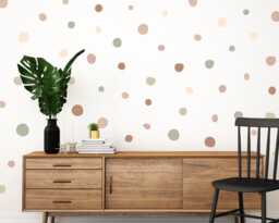 Dusty Rose Irregular Polka Dot Wall Stickers, Boho Chic Nursery Decor - 140 Pack - thumbnail 1