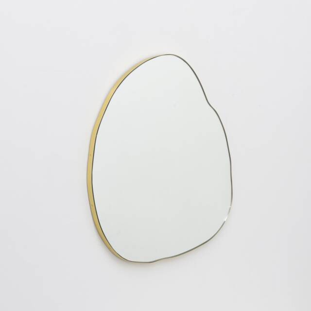 Ergon??? Organic Freeform Modern Mirror With Brass Frame - image 1
