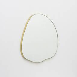 Ergon??? Organic Freeform Modern Mirror With Brass Frame - thumbnail 3