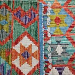 Tribal Kilim Rug, Handmade Artisan Afghan Turkish Scandinavian Navajo Bohemian Flatweave Wool Rug 120x86 cm - thumbnail 3