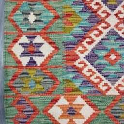 Tribal Kilim Rug, Handmade Artisan Afghan Turkish Scandinavian Navajo Bohemian Flatweave Wool Rug 120x86 cm - thumbnail 4