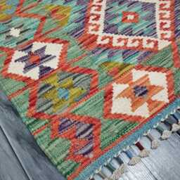 Tribal Kilim Rug, Handmade Artisan Afghan Turkish Scandinavian Navajo Bohemian Flatweave Wool Rug 120x86 cm - thumbnail 2