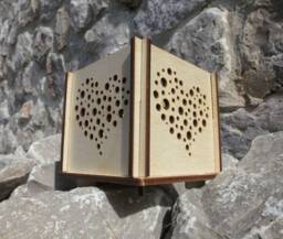 Heart Tealight Lantern Lasercut Birch Plywood Candle Holder - thumbnail 1