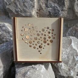 Heart Tealight Lantern Lasercut Birch Plywood Candle Holder - thumbnail 2