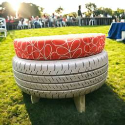 Colourful Tyre Seats - Tables Reclaimed Garden Furniture The Bridge - thumbnail 2