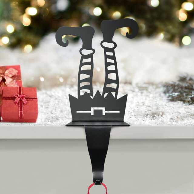 Steel Cheeky Christmas Elf Stocking Holder Hook - image 1