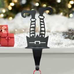 Steel Cheeky Christmas Elf Stocking Holder Hook - thumbnail 1