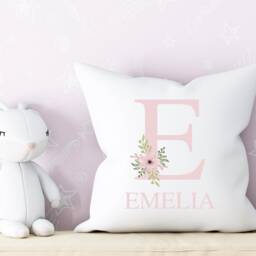 Personalised Cushion For Girls Room, Kids Cover, Name Decor, Flower Nursery Accessories, Floral Baby Gift, Girl - thumbnail 3
