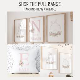 Personalised Cushion For Girls Room, Kids Cover, Name Decor, Flower Nursery Accessories, Floral Baby Gift, Girl - thumbnail 2