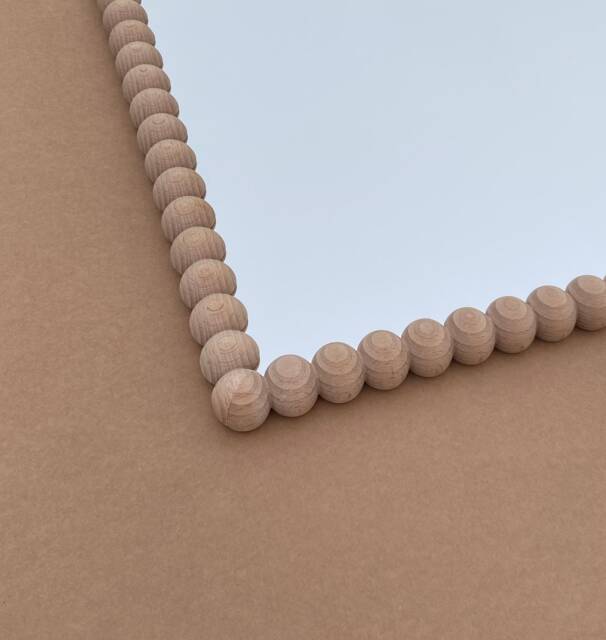 Bobbin Mirror Full Round Extra Large 30mm Barewood Beech 90cm X 65cm - image 1