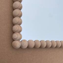 Bobbin Mirror Full Round Extra Large 30mm Barewood Beech 90cm X 65cm - thumbnail 3