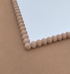 Bobbin Mirror Full Round Extra Large 30mm Barewood Beech 90cm X 65cm