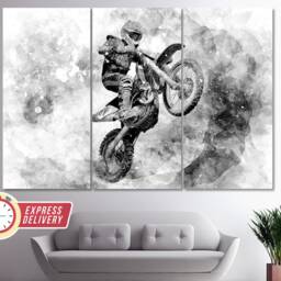 Motocross Canvas Print, Dirt Bikes Wall Art, Biker Gift, Canvas, Photo, Bike Poster - thumbnail 4