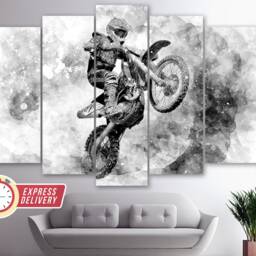 Motocross Canvas Print, Dirt Bikes Wall Art, Biker Gift, Canvas, Photo, Bike Poster - thumbnail 2